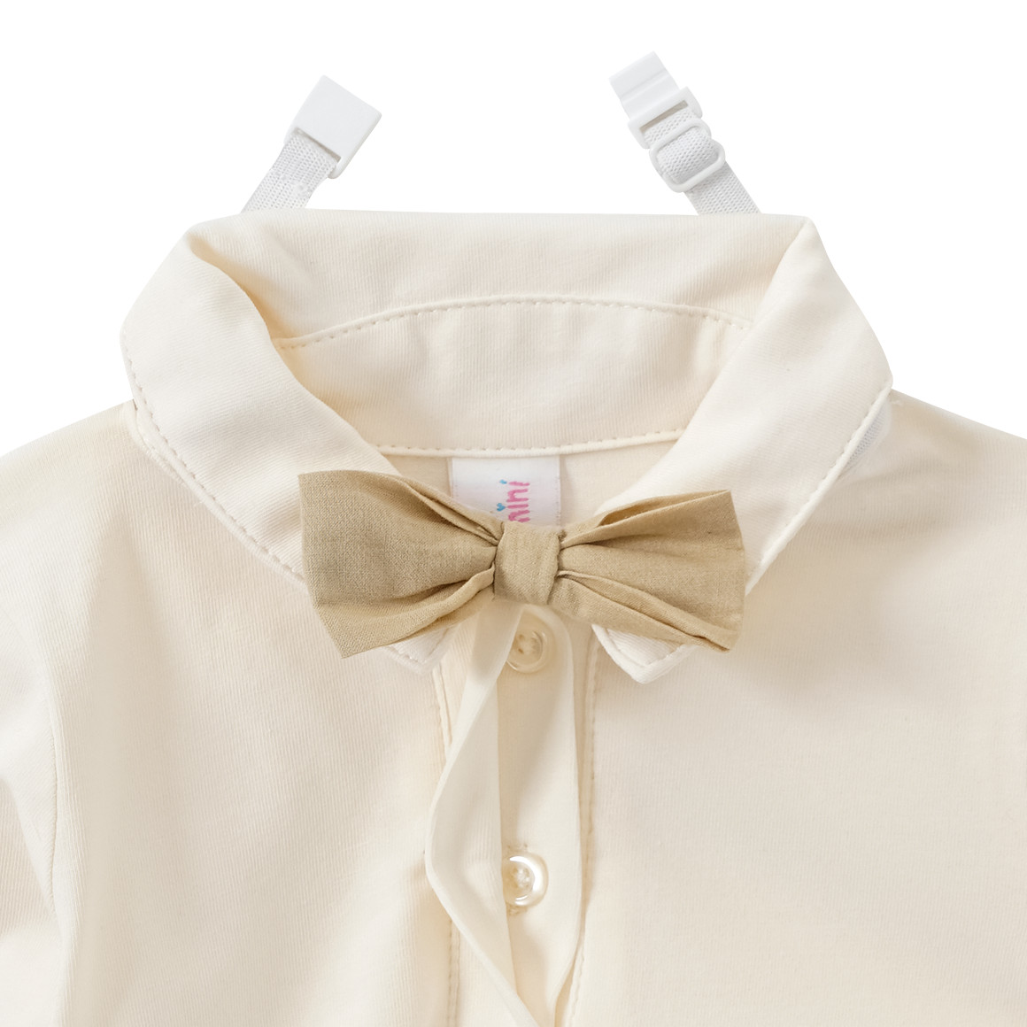 Topomini Baby Body mit Musselinhose im Set dunkelblau / cremeweiss / beige