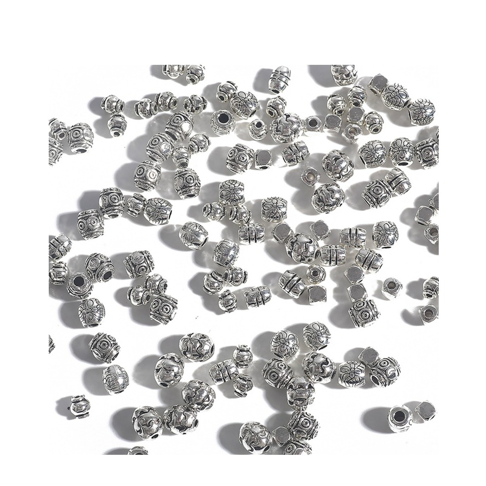 (230er Set) Ornament Perlen DIY Bastel Schmuck Zwischenperle für Armband / Kette - Silber