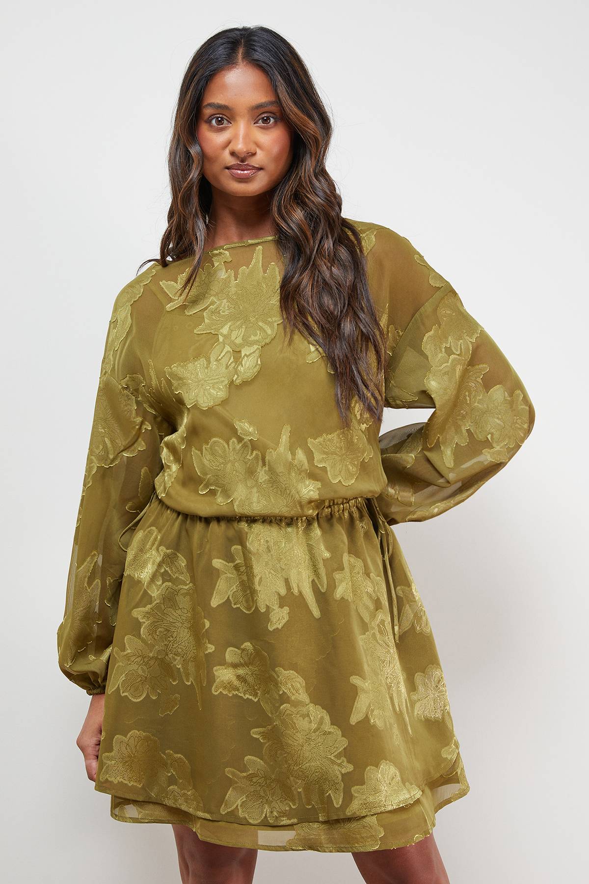 Oasis Robe Mini Bohème à Manches Nouées