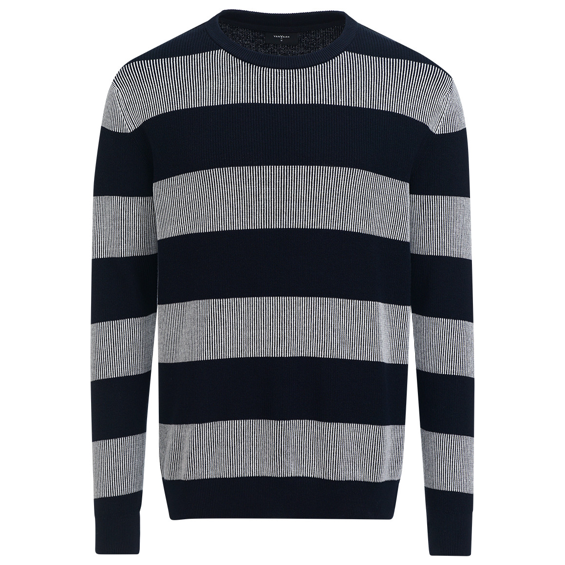 VanVaan Herren Pullover mit Blockstreifen dunkelblau / weiss