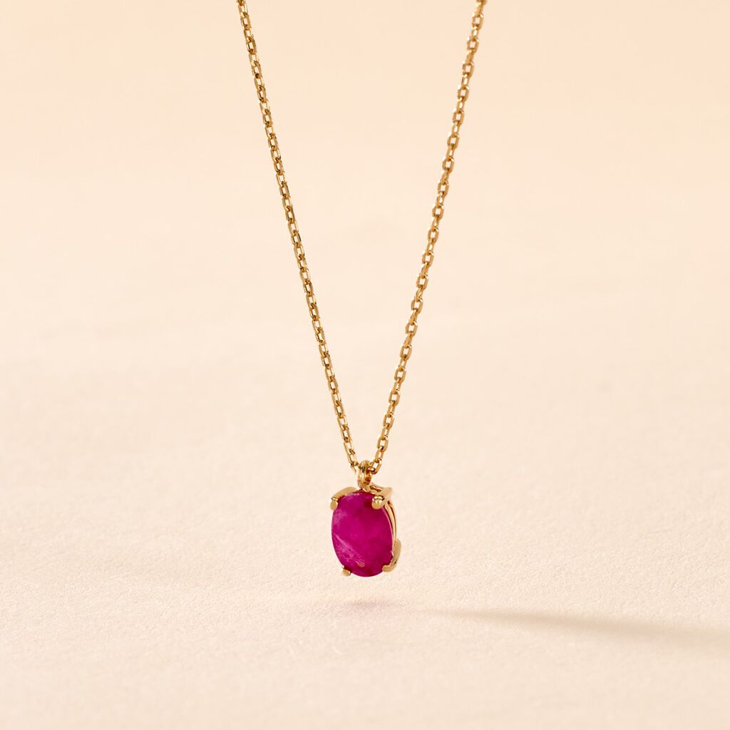 Collier Ovale Or Jaune Rubis