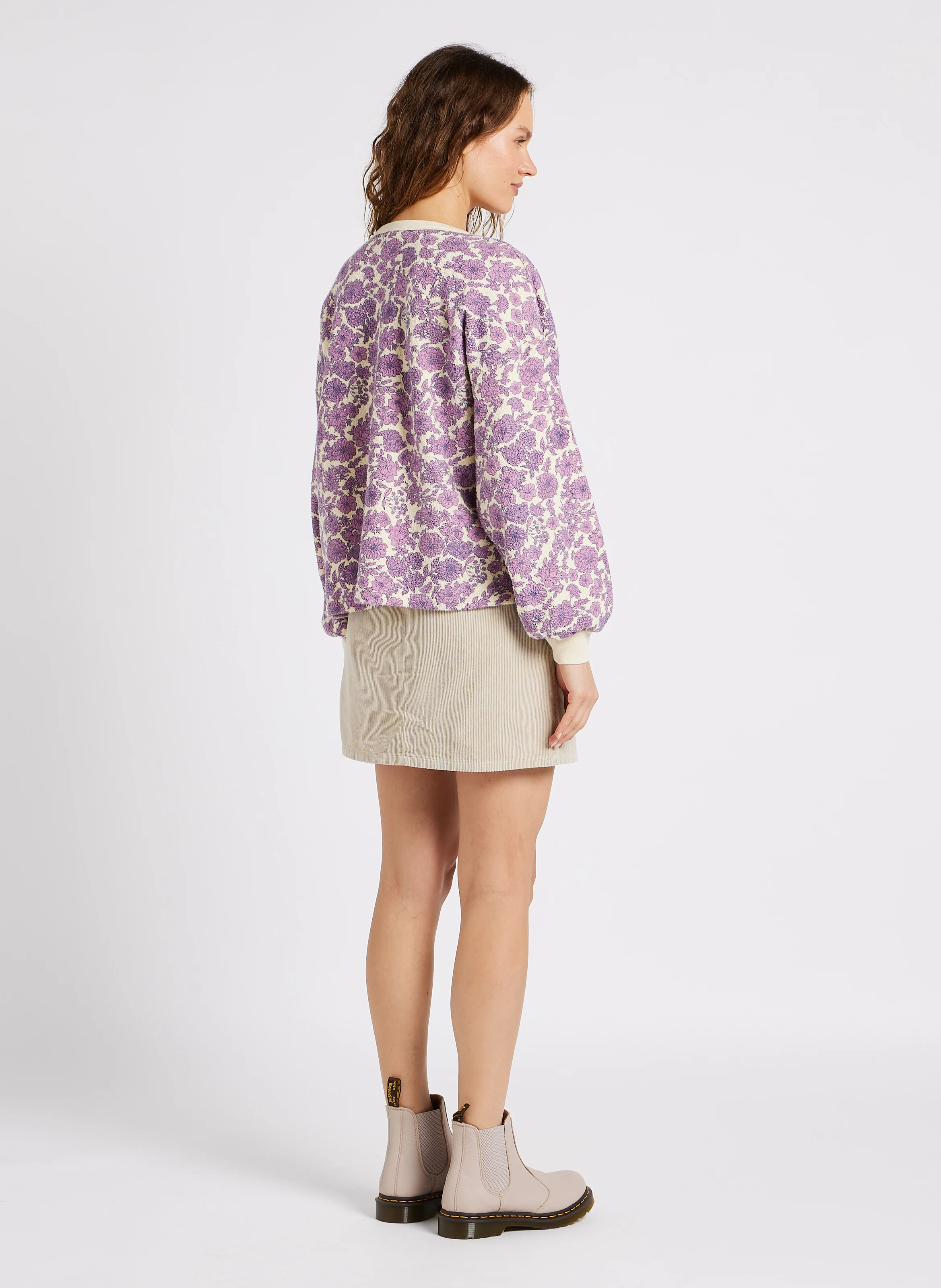 ROME - Jupe courte droite en coton | Beige