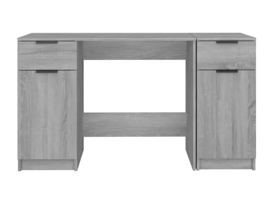 Bureau avec armoire latérale Sonoma gris Bois d'ingénierie