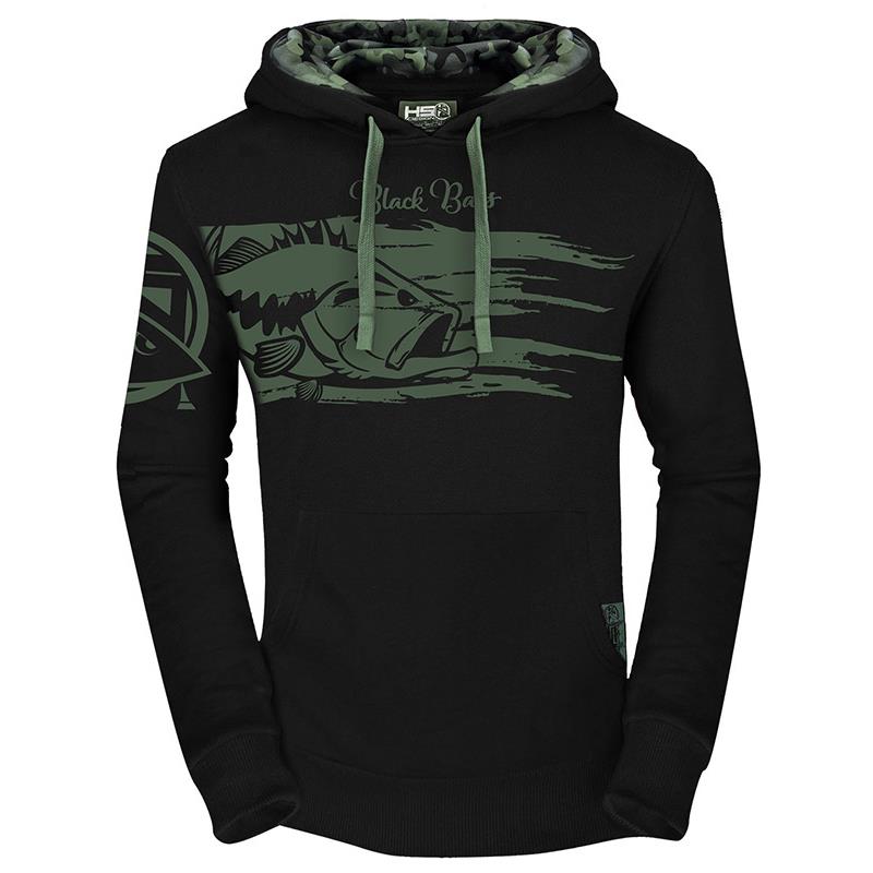 Sweat Homme Hot Spot Design Hoodie Black Bass - Noir