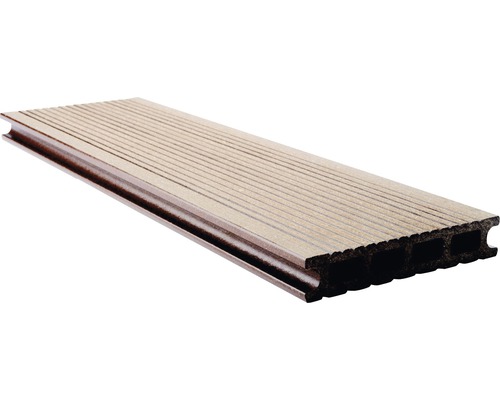 Konsta WPC terrasplanken Futura holle kamerprofiel geborsteld 26x145 mm (verkoop per meter van 1,00 m tot max. 6,00 m) bruin