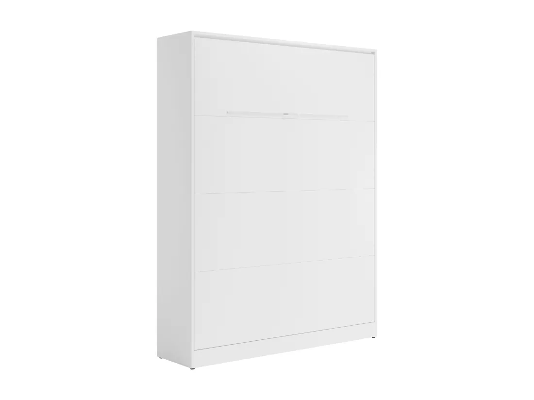 Lit escamotable 160 x 200 cm - Ouverture verticale manuelle - Avec LEDs - Blanc - RAPILI