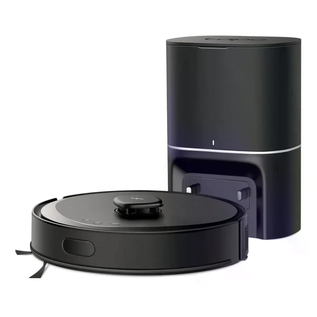 TP-Link Tapo RV30 Plus Robot Aspirateur WiFi Intelligent 4200 Pa + Station de Vidage Automatique - Balayage et Laver - Autonomie jusqu'à 180min - 3 Niveaux de Puissance - Couleur Noir
