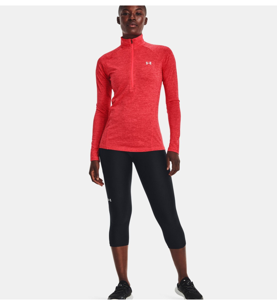 Moletom com capuz Under Armour UA Tech Twist com meio zíper, vermelho