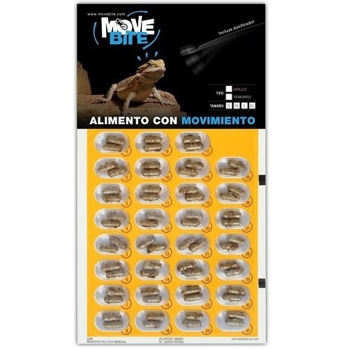 Alimento Movebite sabor geko-leopardo e grilo-pogona