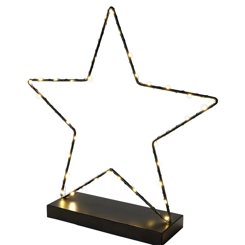 Étoile lumineuse à poser en métal noir