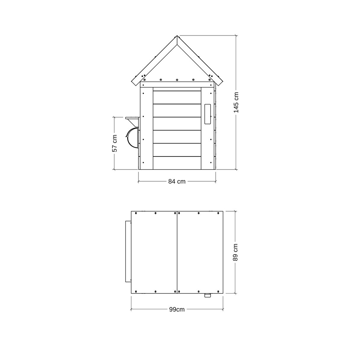 WICKEY Kindertuin Speelhuis Hoed met Venster - Pastel Roze