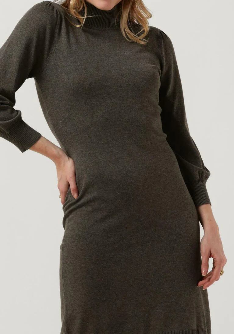 MINUS donkergroene minus mini jurk mersin highneck knit dress