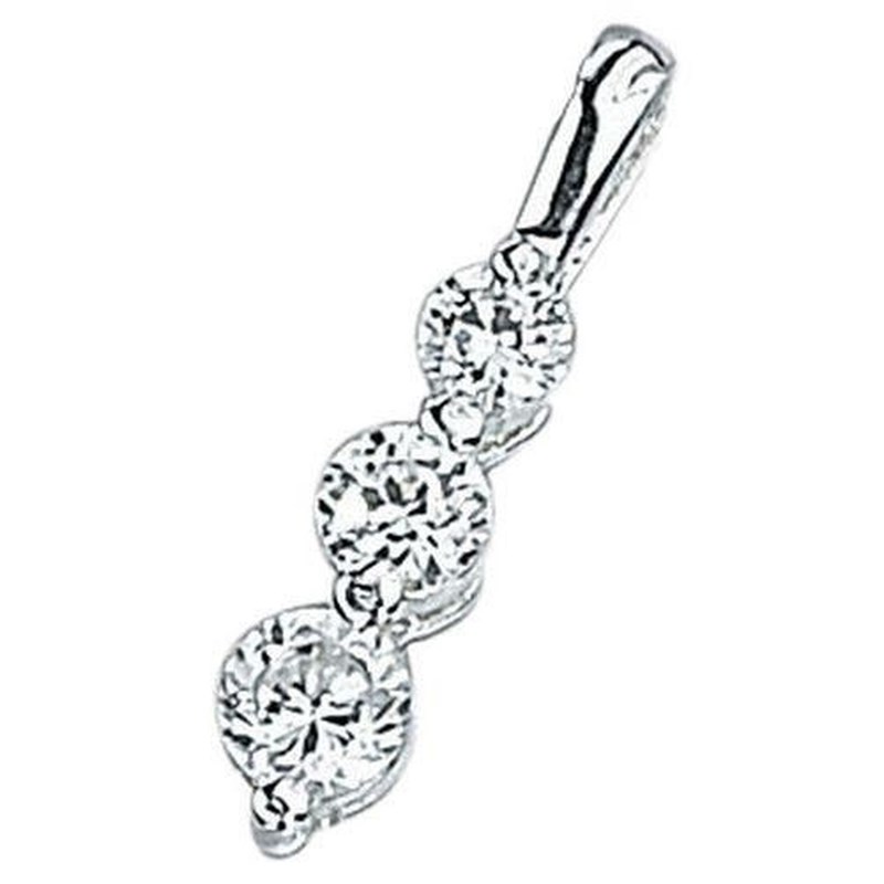 Collier zirconium et sa Chaine de 51 cm en argent 925/1000
