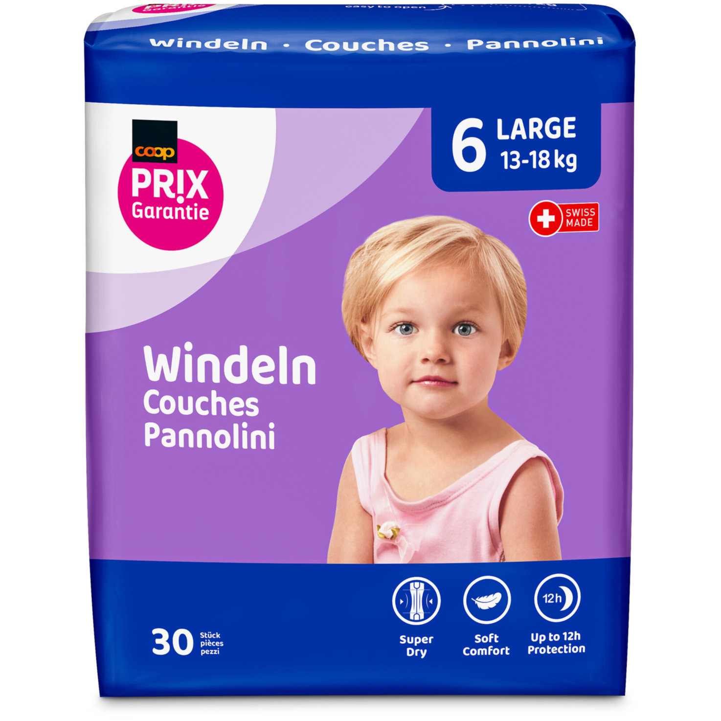 Prix Garantie Baby Windeln Large Grösse 6,13-18kg, 30 Stück