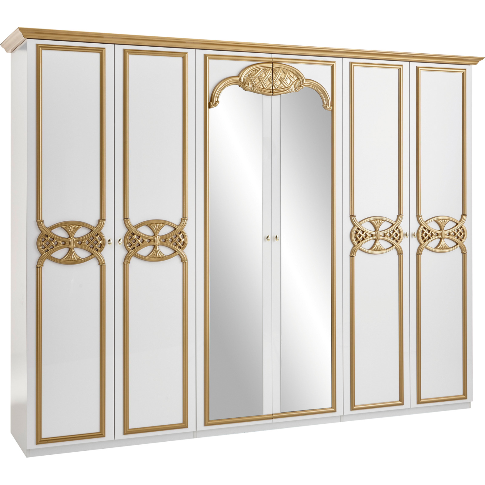 Schrank Claudia, weiss/Gold