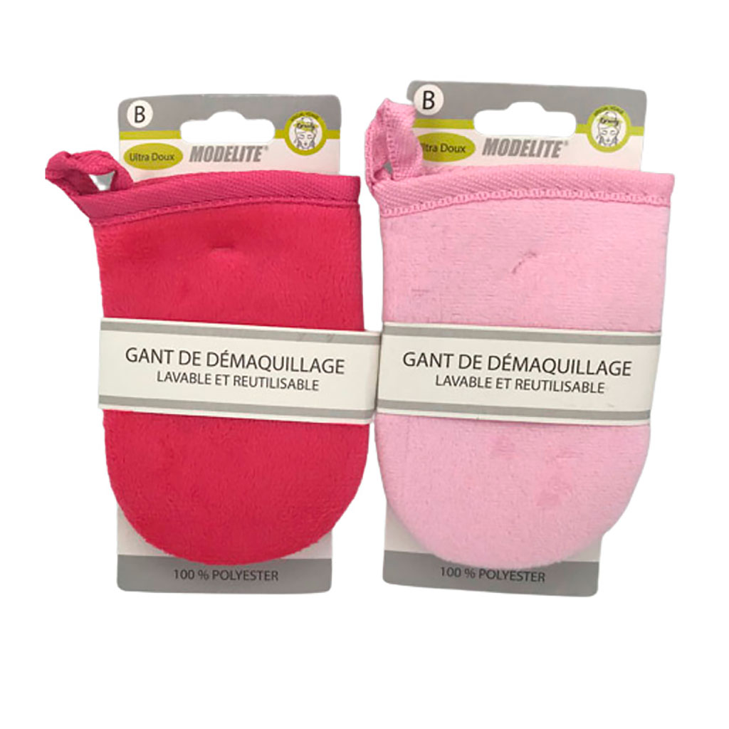 Gant de démaquillage rose fuchsia 7.5x17cm