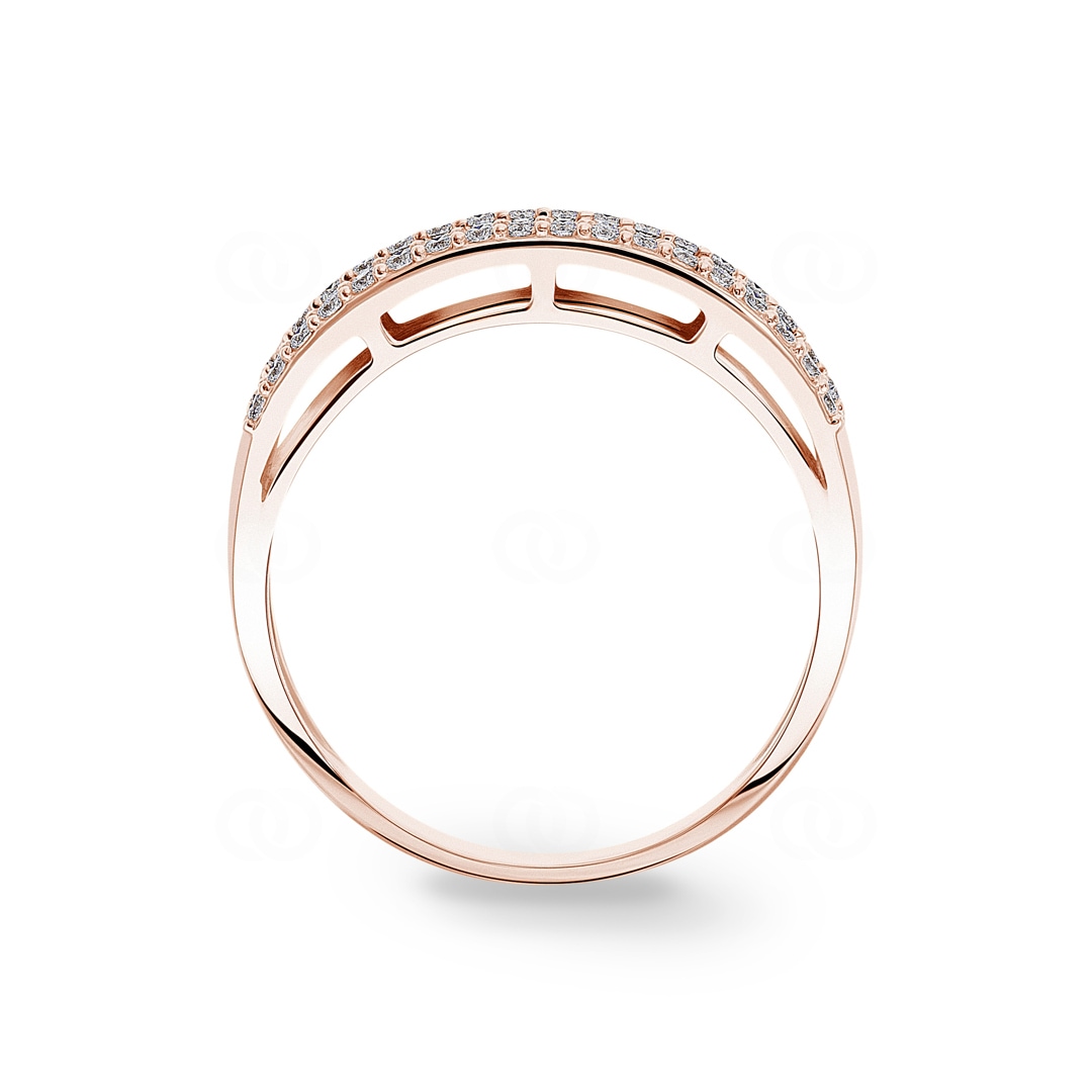 0.47 Karat Baguette & Diamantring 750/18 K Roségold
