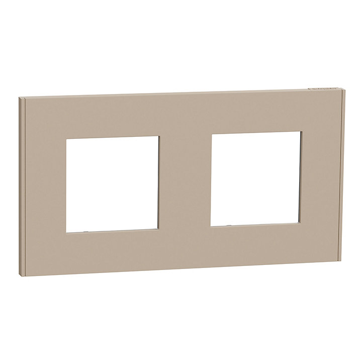 Plaque de finition double Schneider Electric Unica Déco taupe