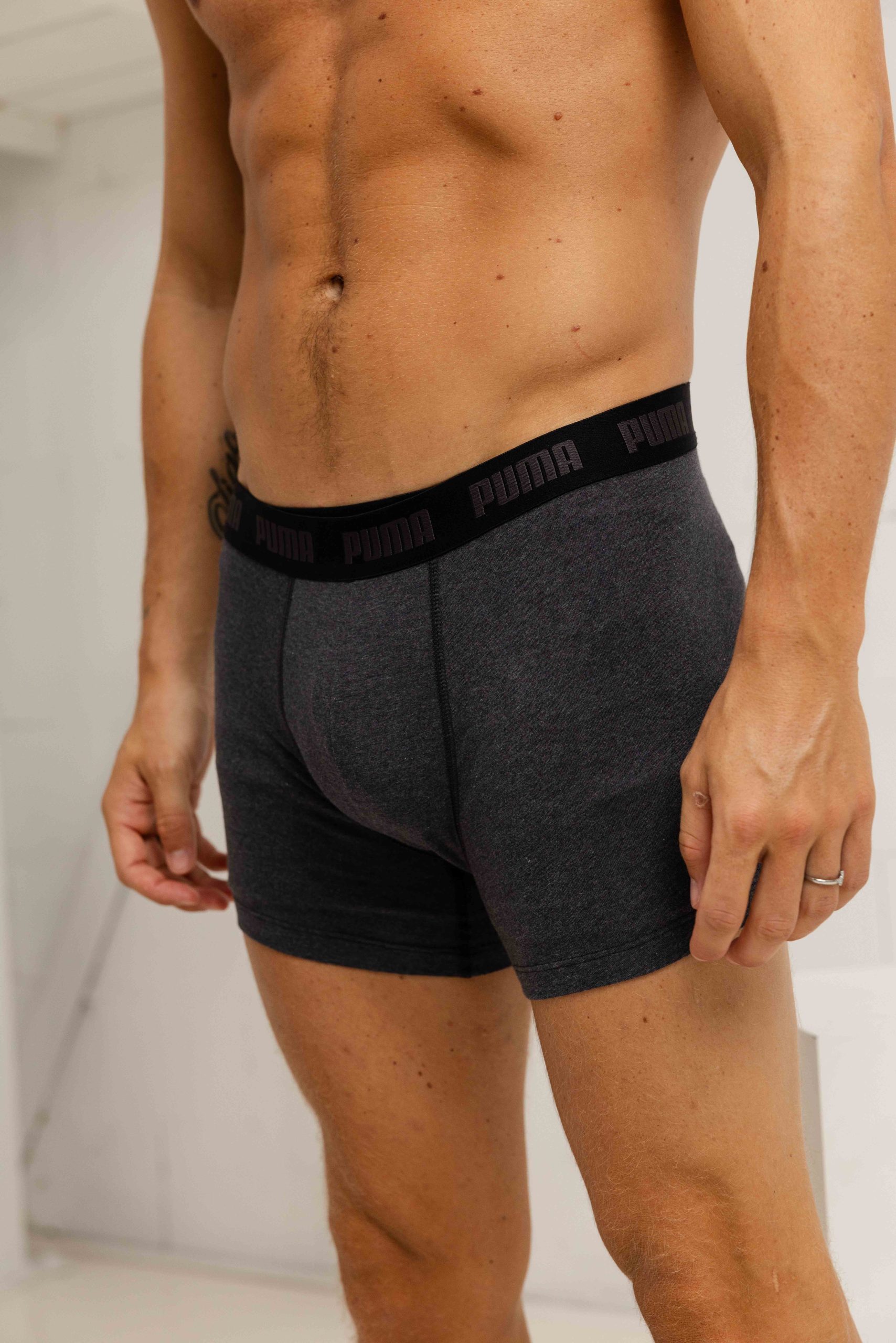 Puma Everyday Basic Boxershort Heren 3-Pack Zwart/Grijs