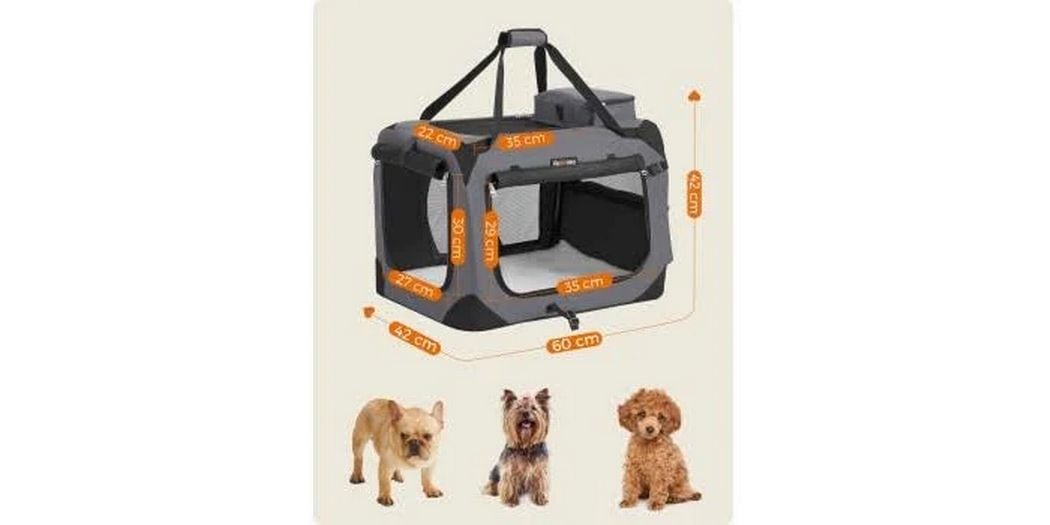 Feandrea Transportbox für Hunde & Katzen S Tierbox zum Tragen von Haustieren