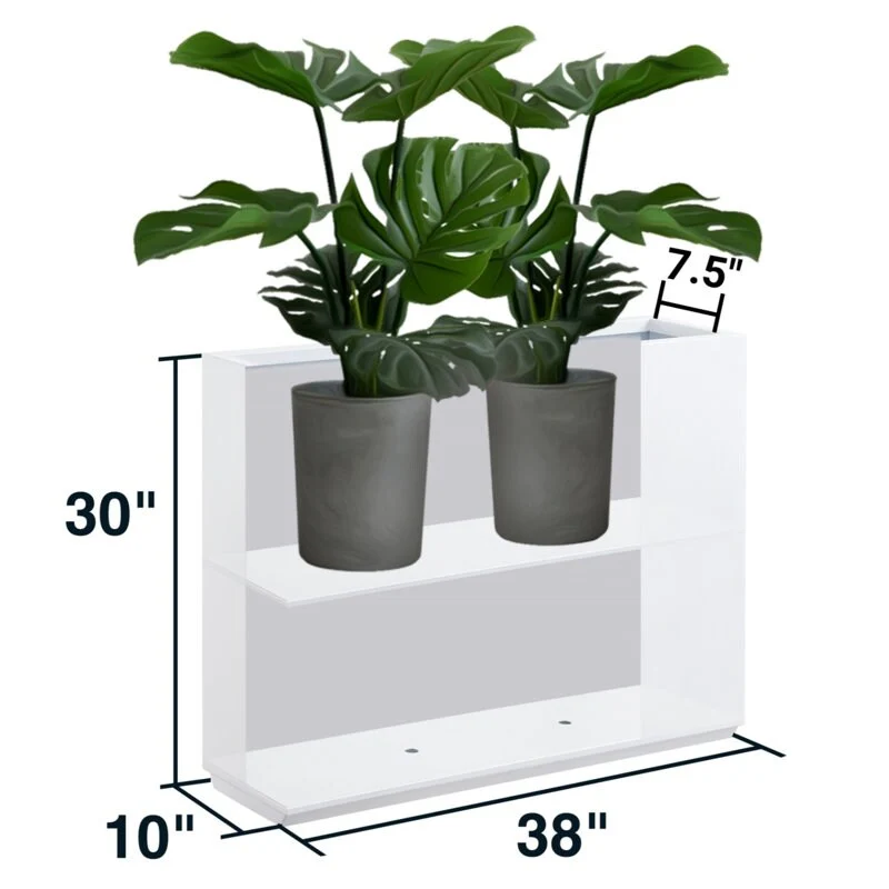 Metallic Heavy Planter for Outdoor Plants, 38Lx10Wx30H Inches Tall and Long Metal Divider Planter Box - 38x30x10