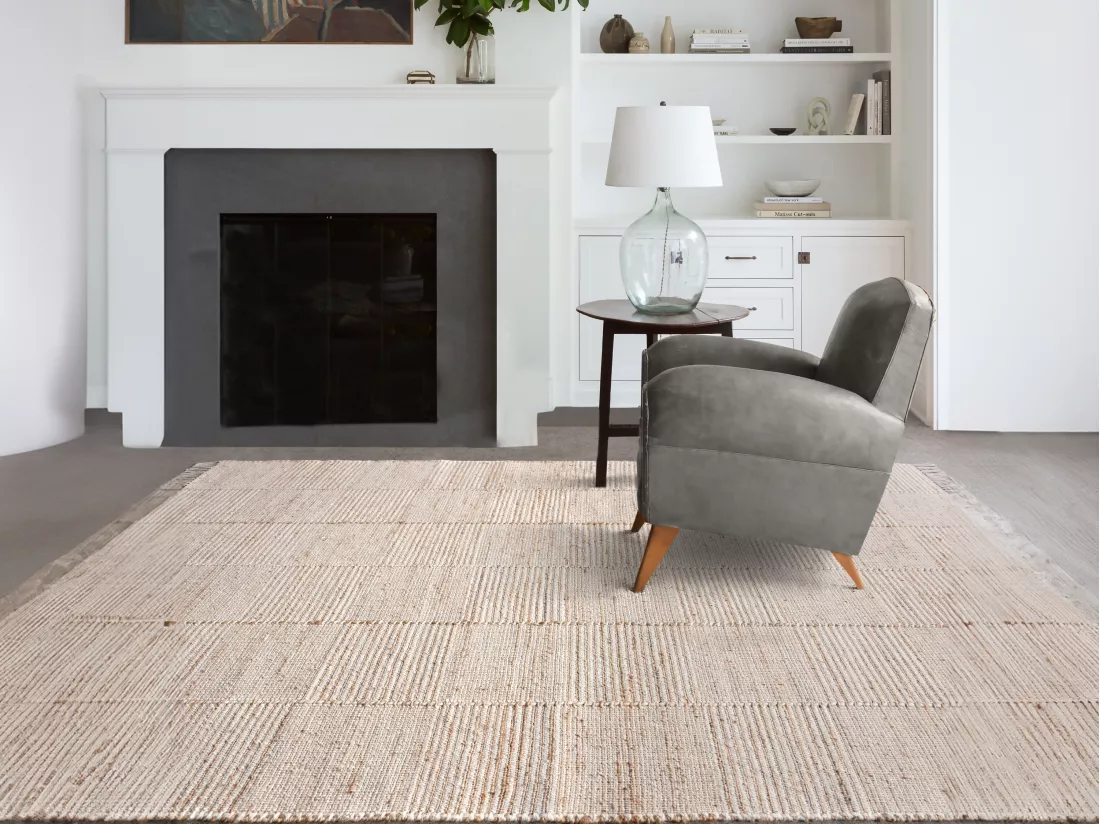 Tapis en jute et laine fait à la main - 160 x 230 cm - 1200g/m2 - Naturel - TAKORADI