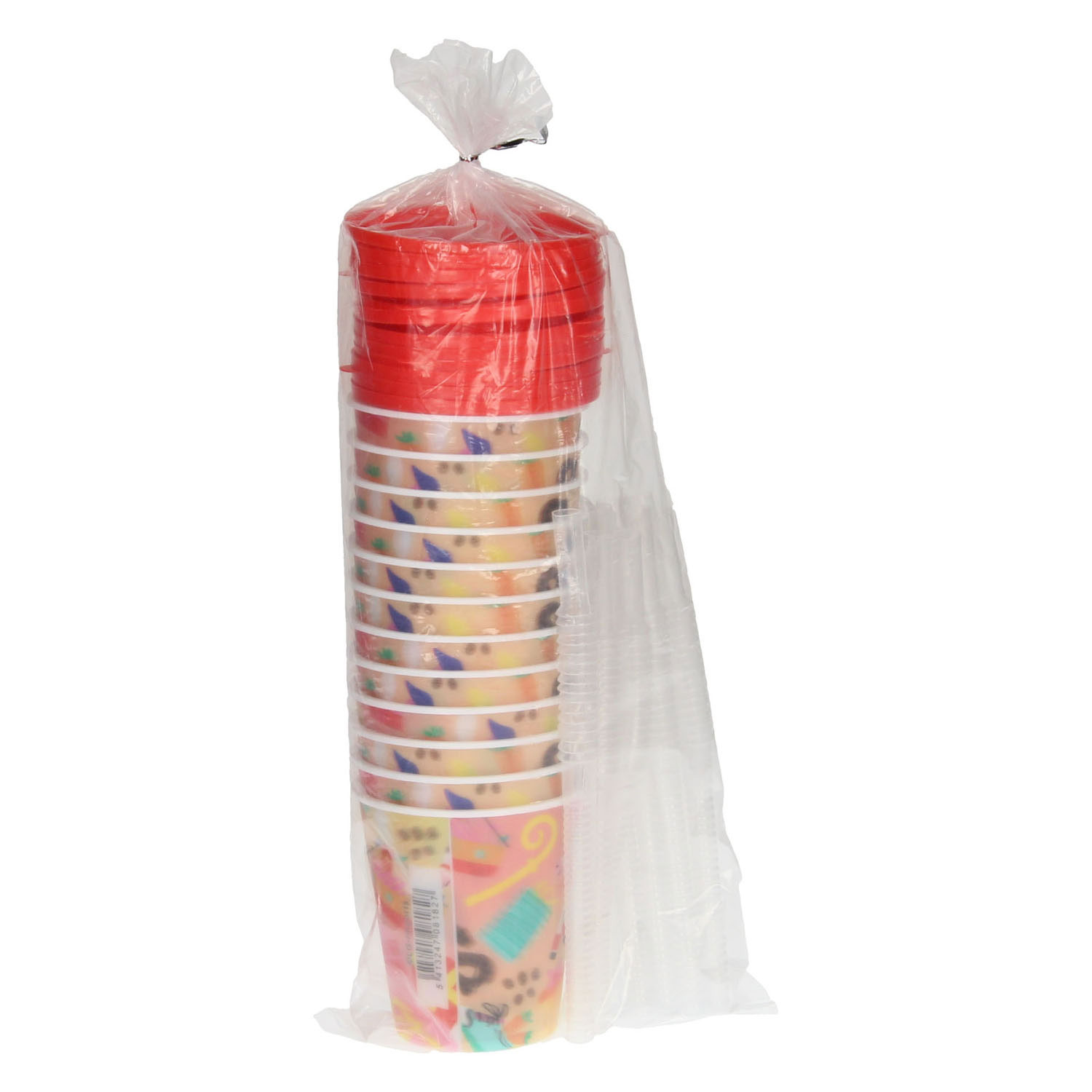 Beker met Deksel en Rietje Sinterklaas, 12st.