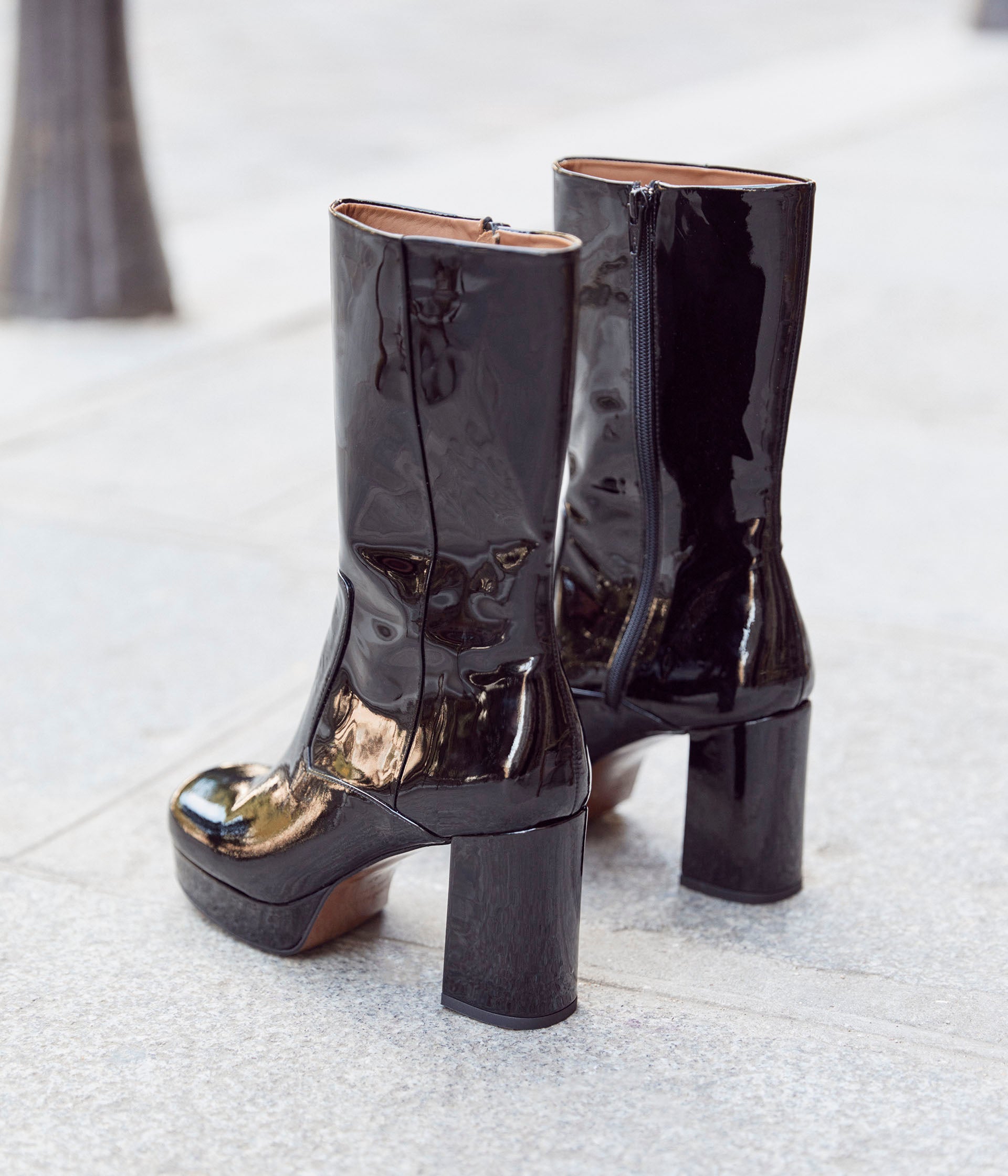 Bottes 70's noires Amélie