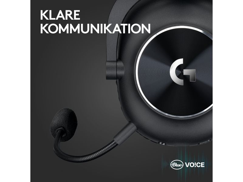 Logitech Headset G Pro X 2 Wireless Lightspeed Gaming Schwa Kabelloses Over-Ear-Headset mit Surround-Sound und weichem Ohrpolster