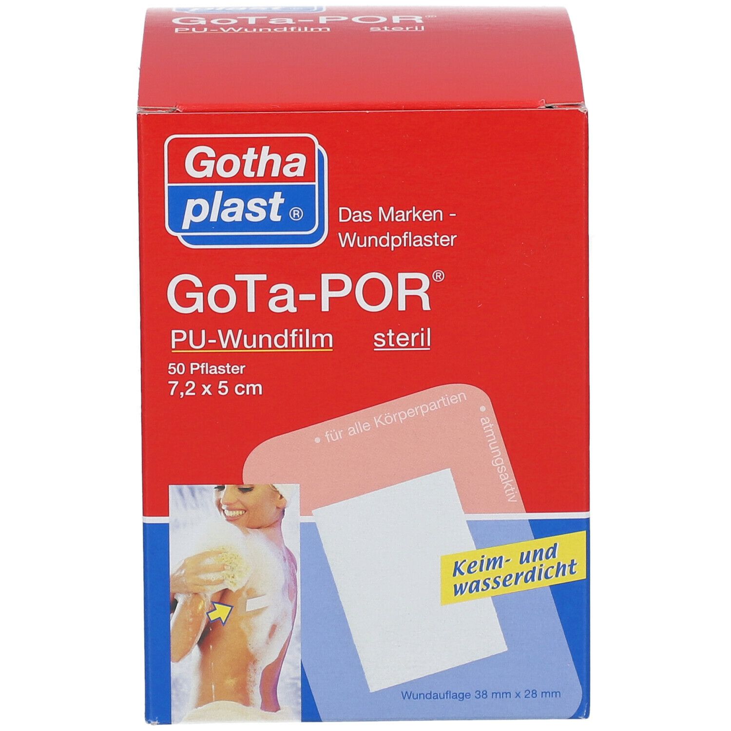 Gota-POR PU-Wundfilm steril 7,2 cm x 5 cm