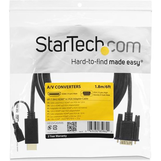 StarTech.com Câble adaptateur HDMI vers VGA de 91cm - Convertisseur actif HDMI vers HD15 - M/M - 1920x1200 / 1080p