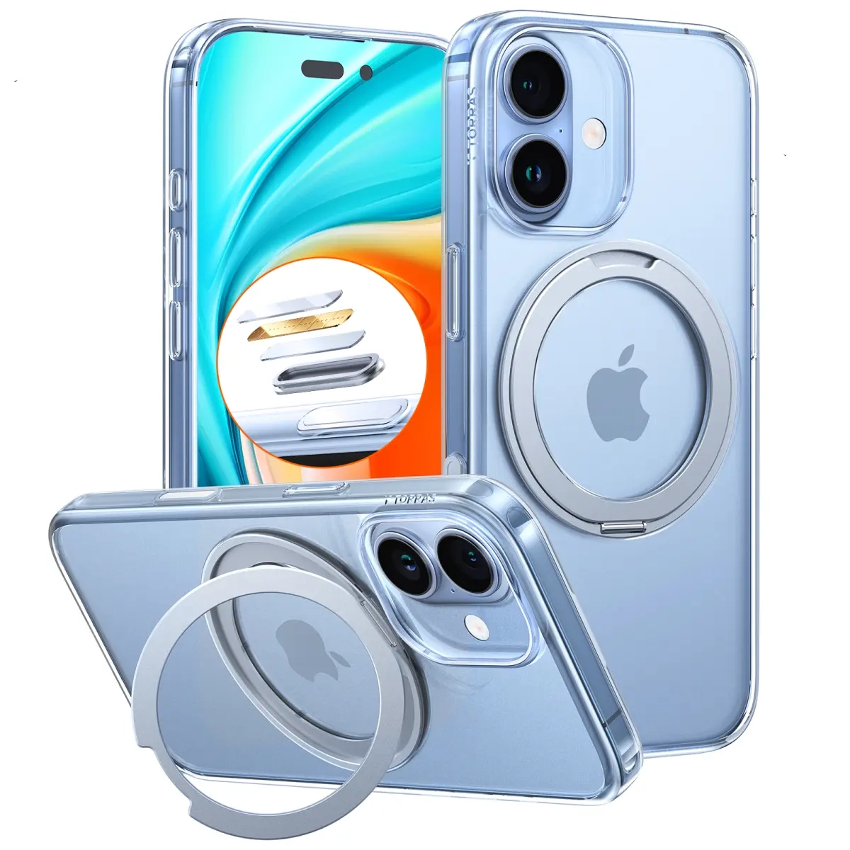 iPhone 17 Upro Ostand Pro MagSafe Hybrid Hardcase Hülle Ring Stand   Kickstand - Transparent