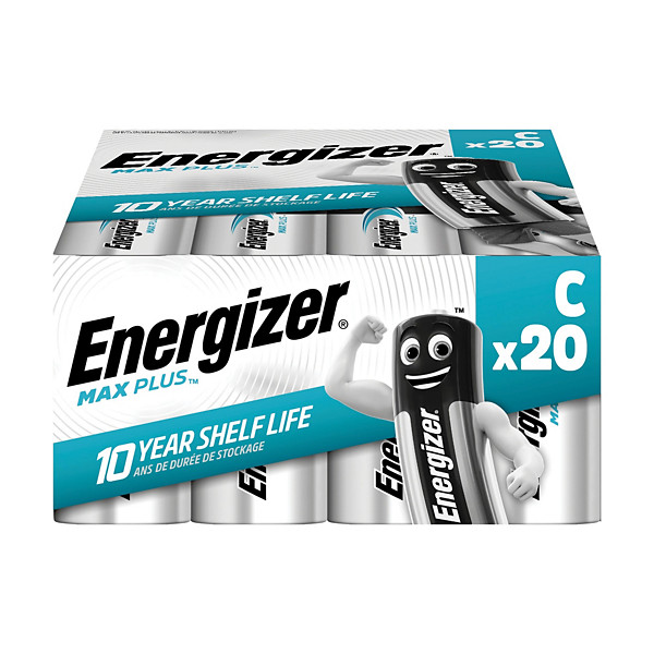 Piles Alcalines Energizer Max Plus LR14 C, lot de 20