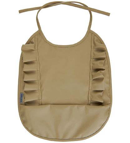 Mikk-Line Lätzchen - PU - Olive Grau m. Rüschen