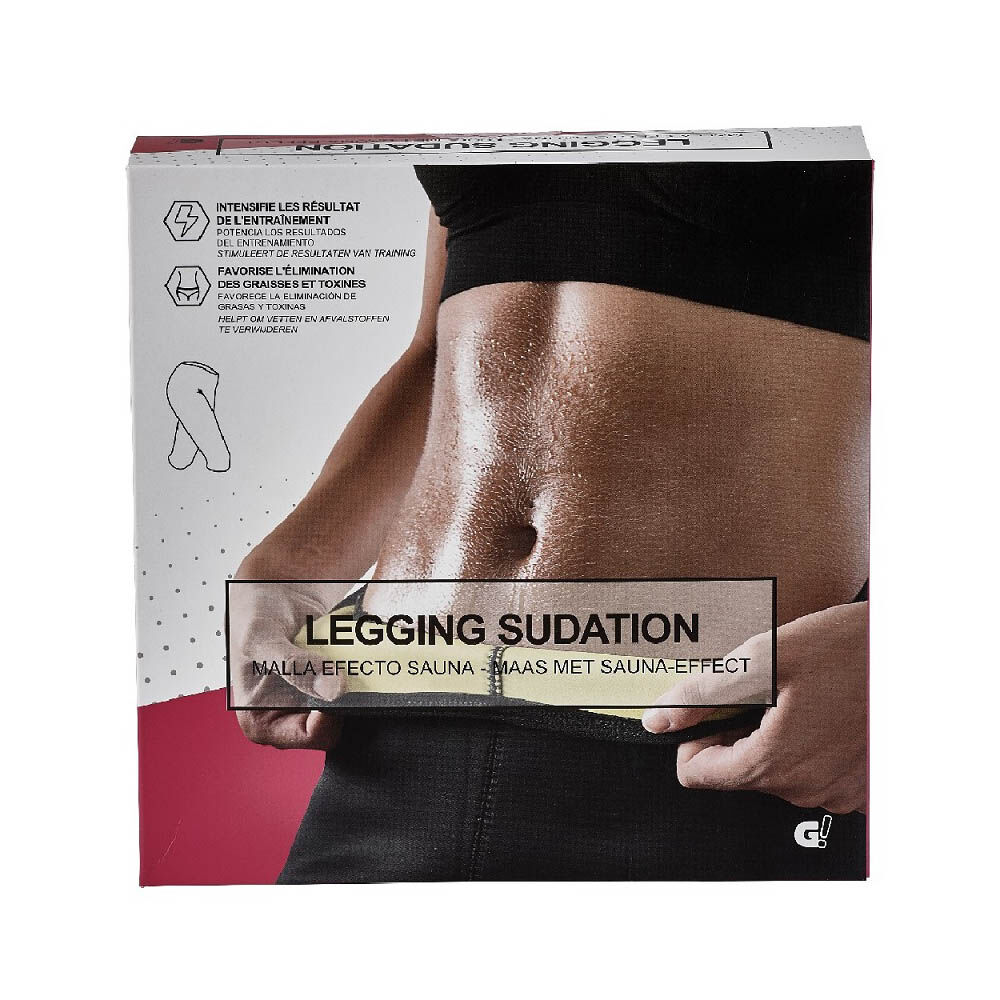 Legging de sudation fitness noir et jaune
