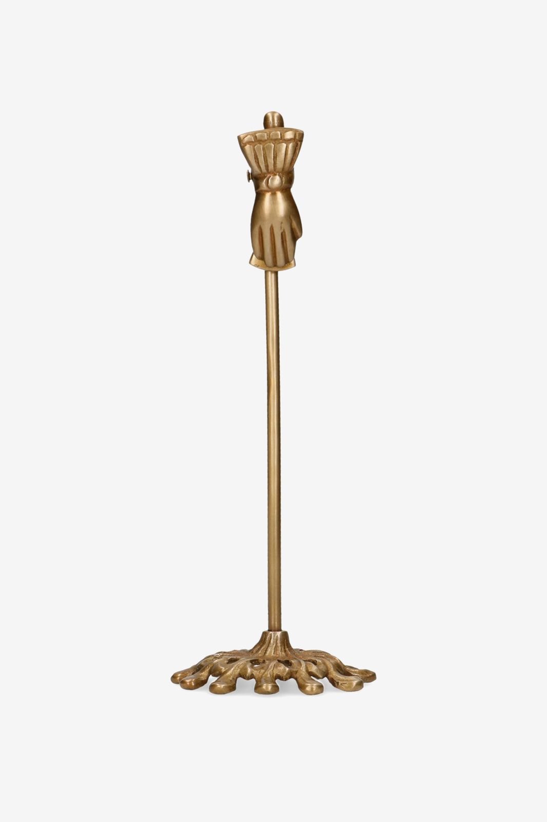 Goudkleurige kaartjeshouder met hand