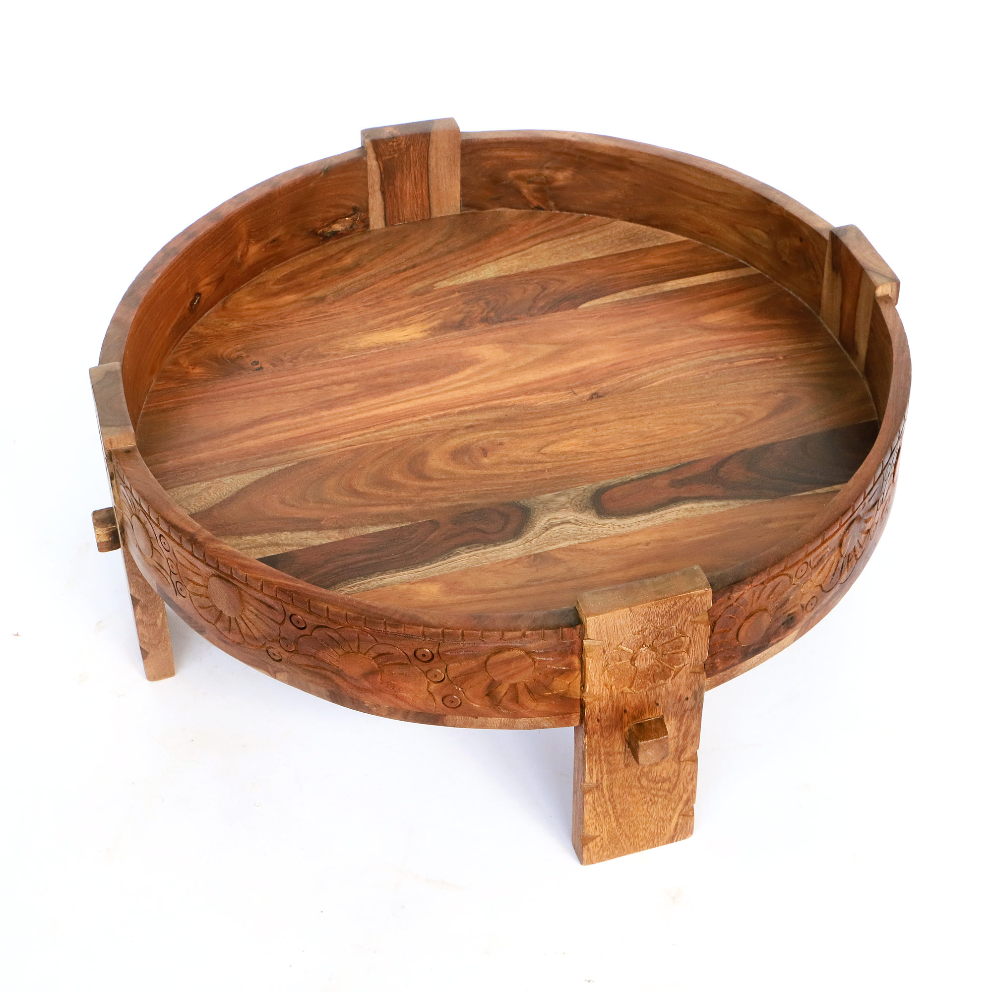 Couchtisch 'Grinder', Sheesham natur, Ø 72 cm, H 28 cm von fischer's lagerhaus