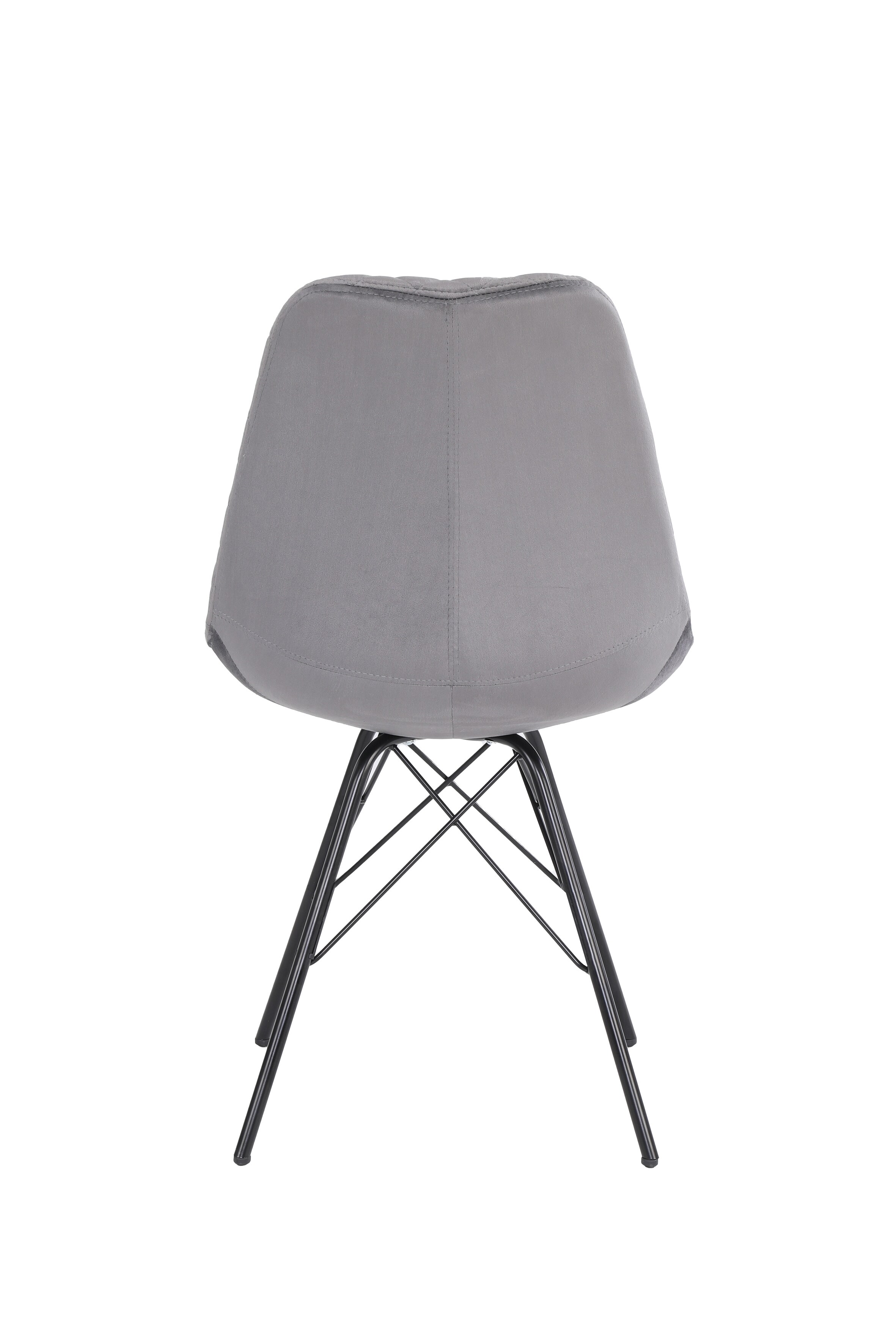 byLIVING Esszimmerstuhl RICA, 2-er Set, Samtbezug grau, Gestell Metall schwarz