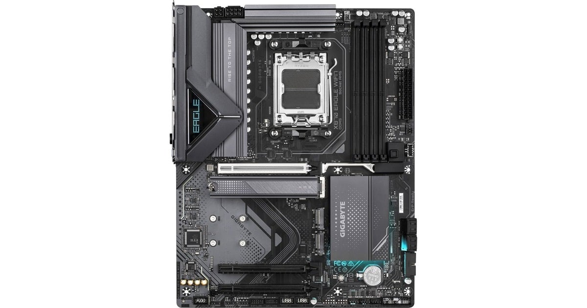 GIGABYTEX870 EAGLE WIFI7 socket AM5 moederbord  (Zwart/grijs, RAID, 2.5Gb-LAN, WLAN, BT, Sound, ATX)
