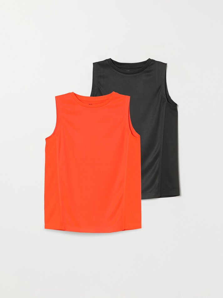 Pacote com 2 camisetas esportivas sem mangas - Laranja Vigore