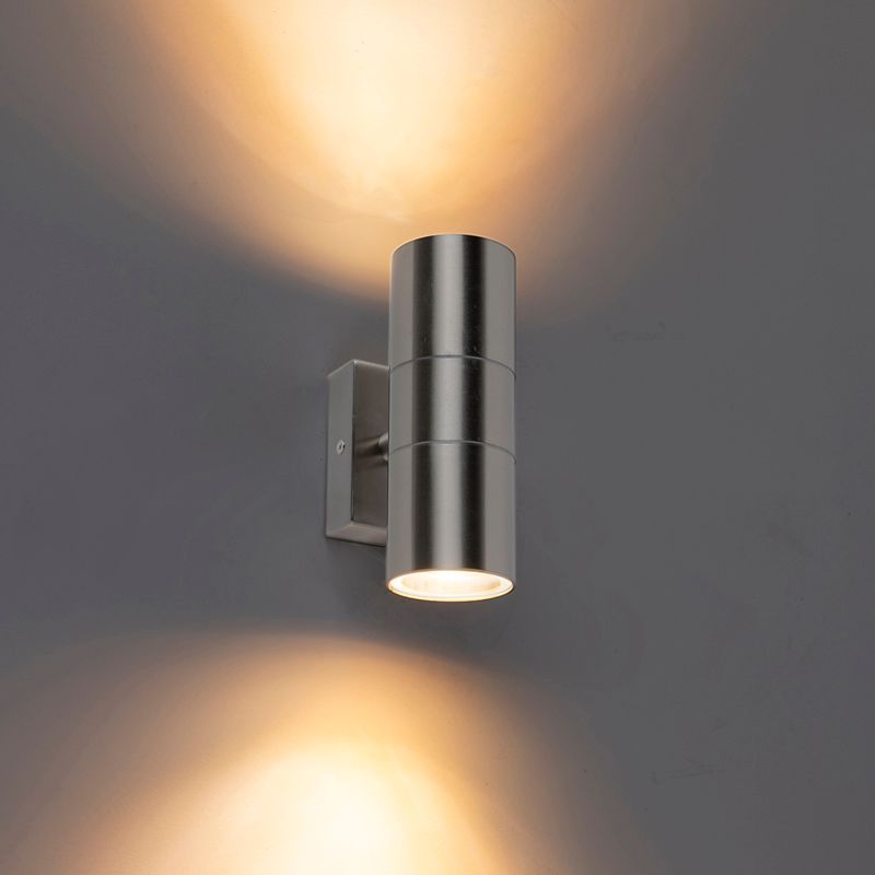Buitenwandlamp staal 2-lichts IP44  - Duo