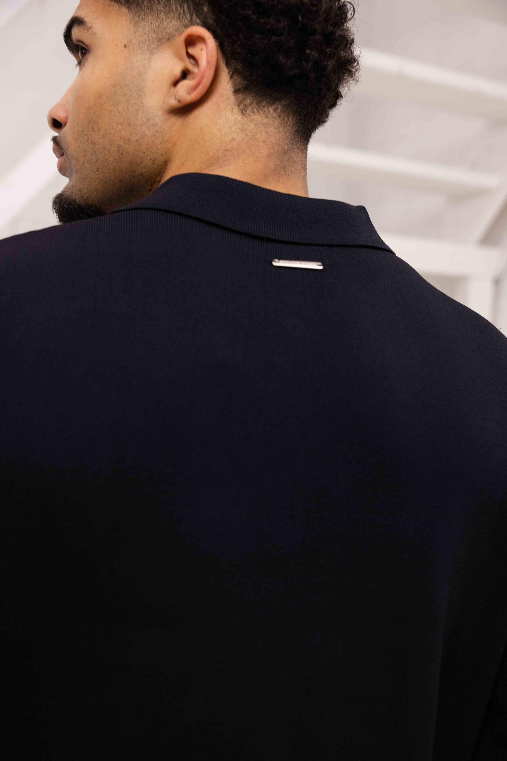 Off The Pitch Flat Knit Tailored Overshirt Heren Zwart