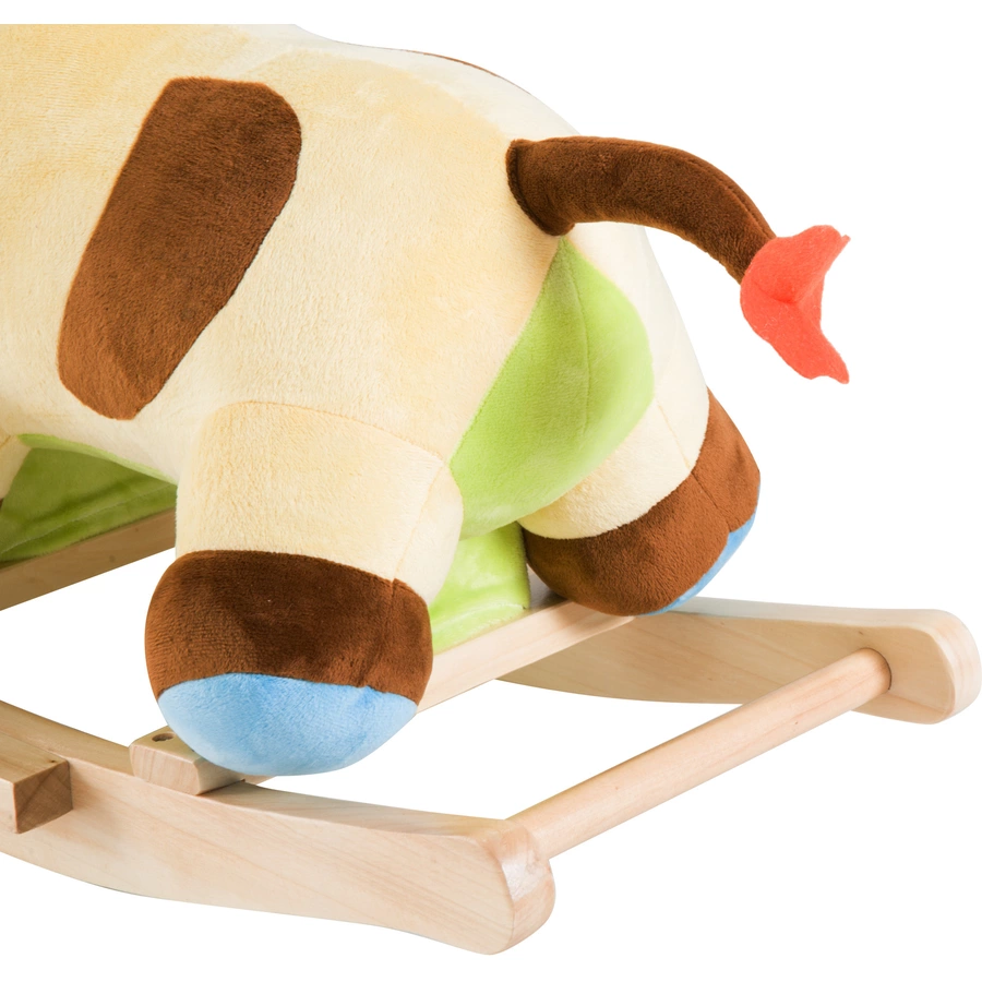 HOMCOM Kinder Plüsch-Schaukeltier als Kuh braun, gelb