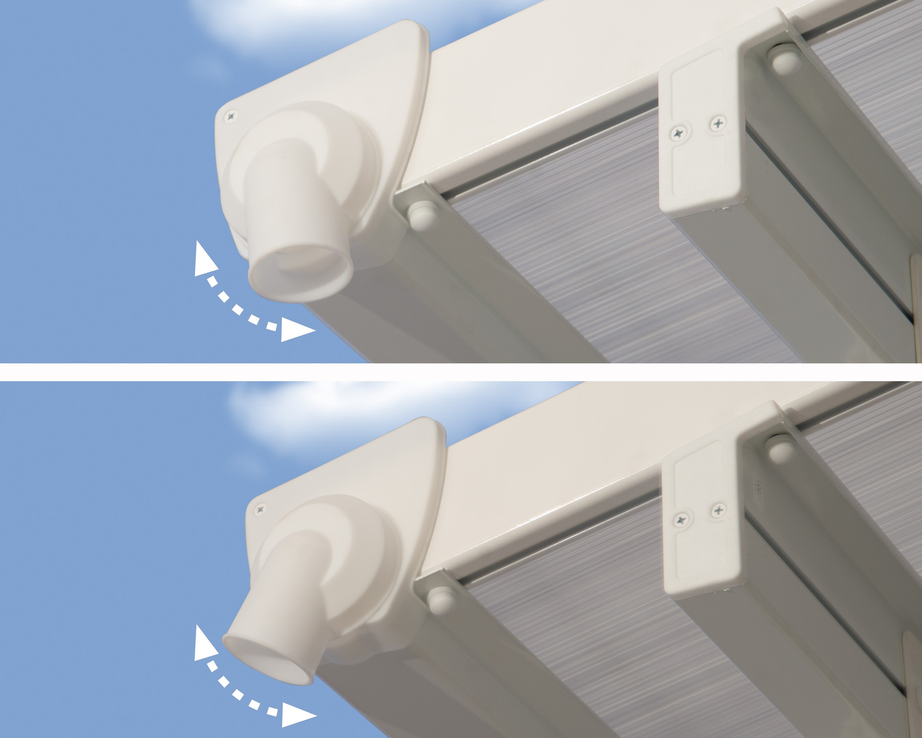 Palram Canopia Feria Terrassenüberdachung weiß 546x298x260-305 in cm (LxHxB)
