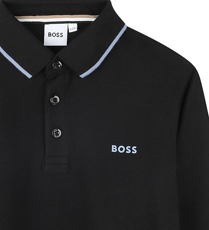 BOSS Polobluse - Sort m. Bl?