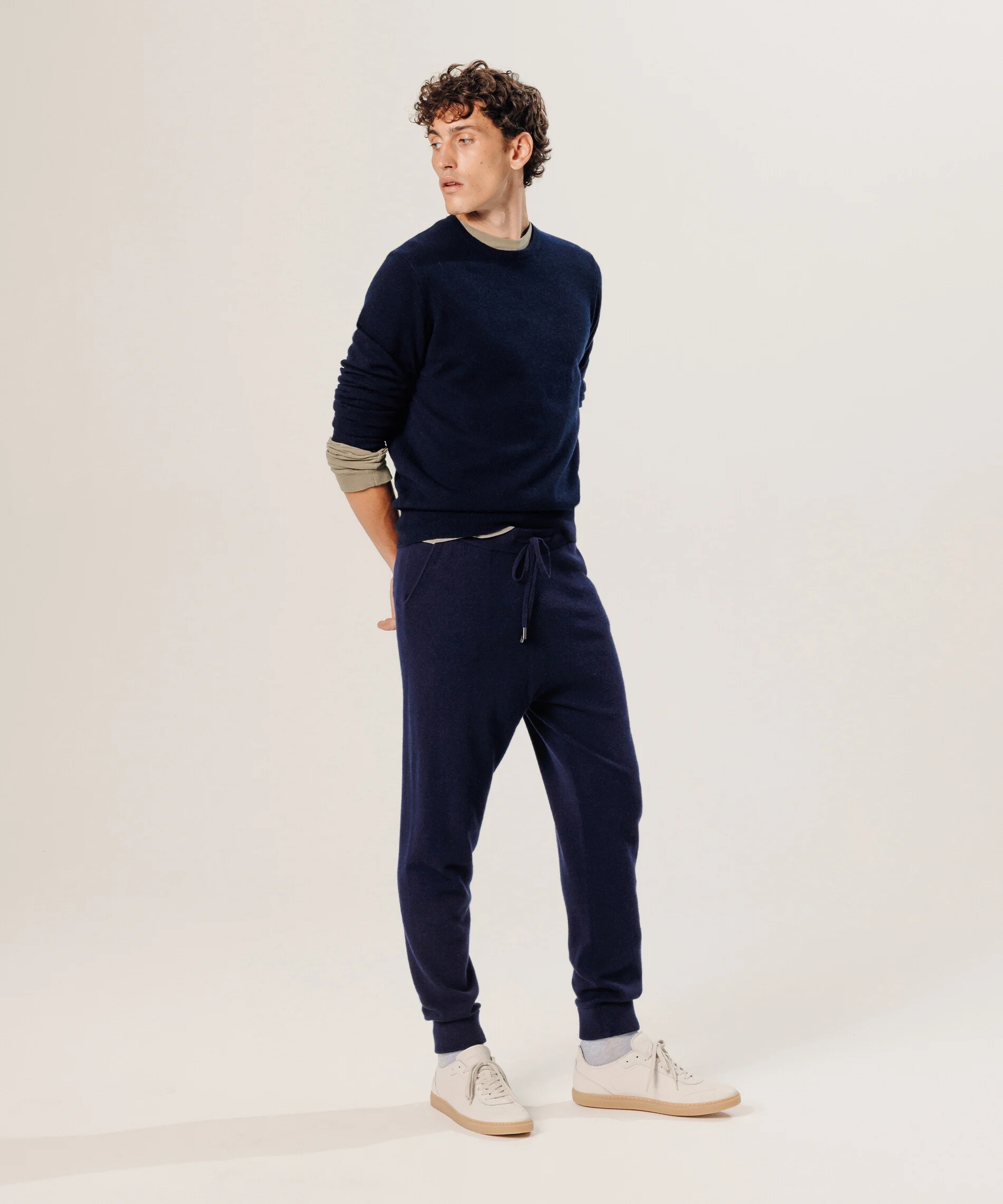 Pantalon jogging en cachemire | Bleu