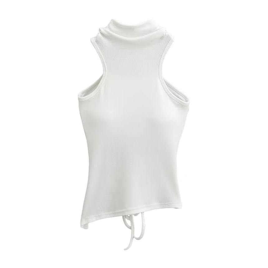 Morhan - Hoge hals, effen asymmetrisch tanktopje
