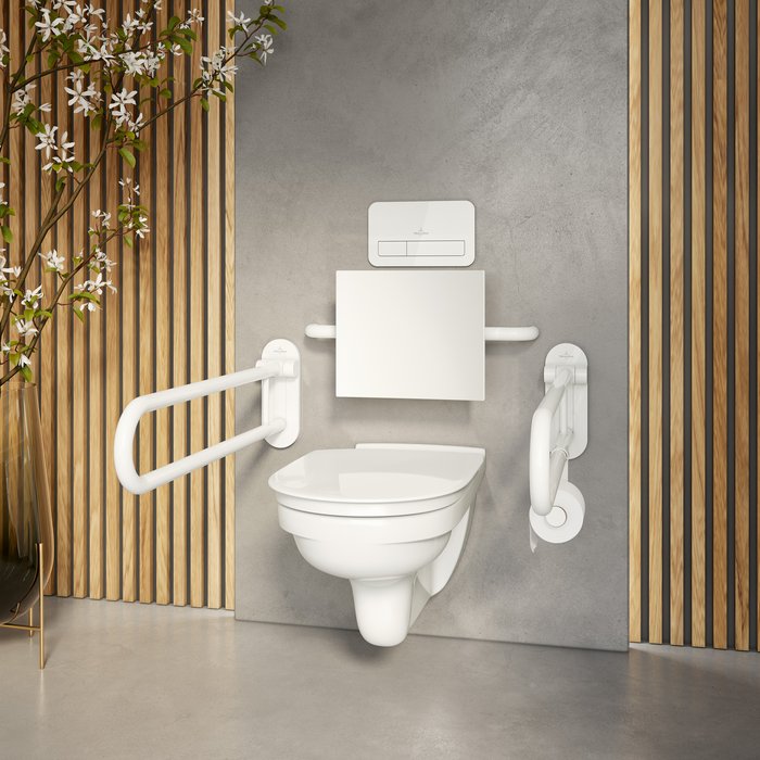 Villeroy & Boch ViCare randloos toilet extra lang gebogen CeramicPlus met AnitBac wit glans