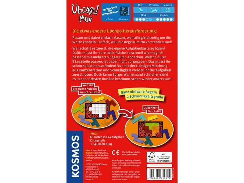 Kosmos Knobelspiel Ubongo Mini Das wilde Puzzlespiel!