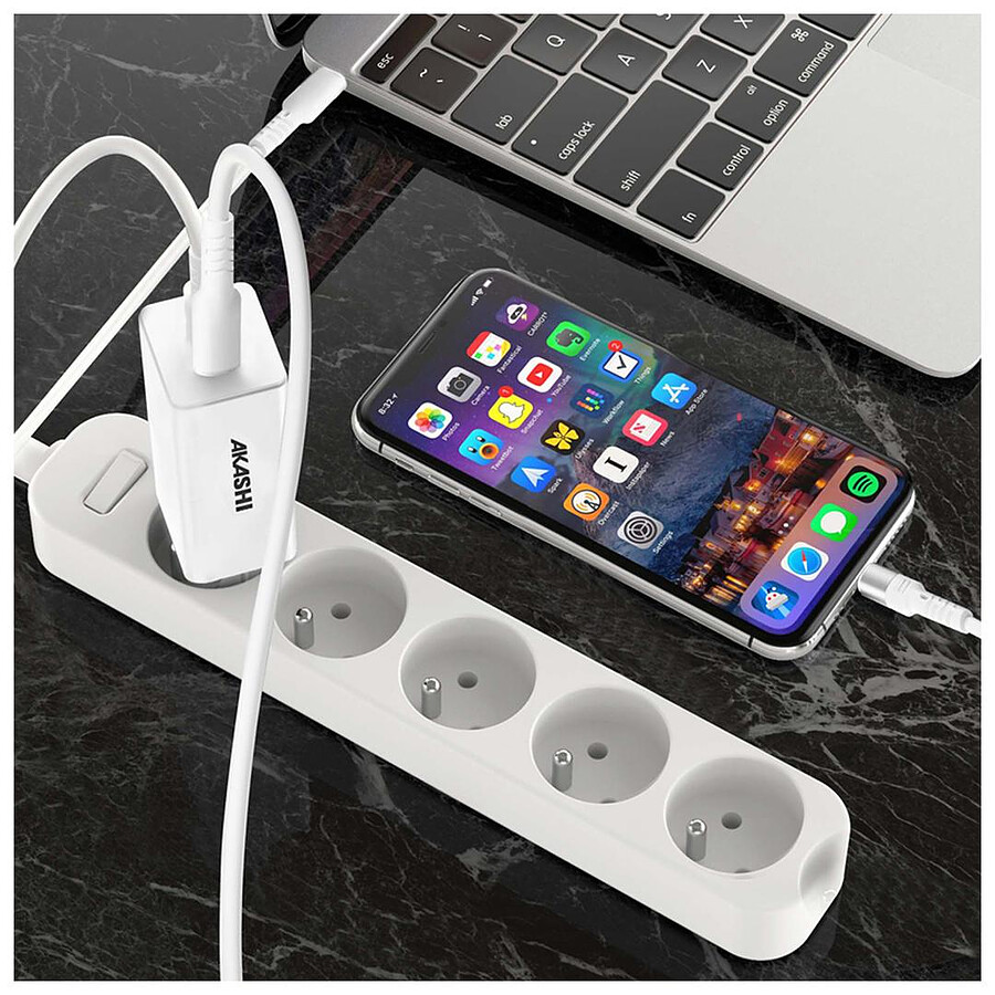 Akashi Chargeur Secteur 83W - USB-C + USB-A (Macbook, PC, Laptop ...)